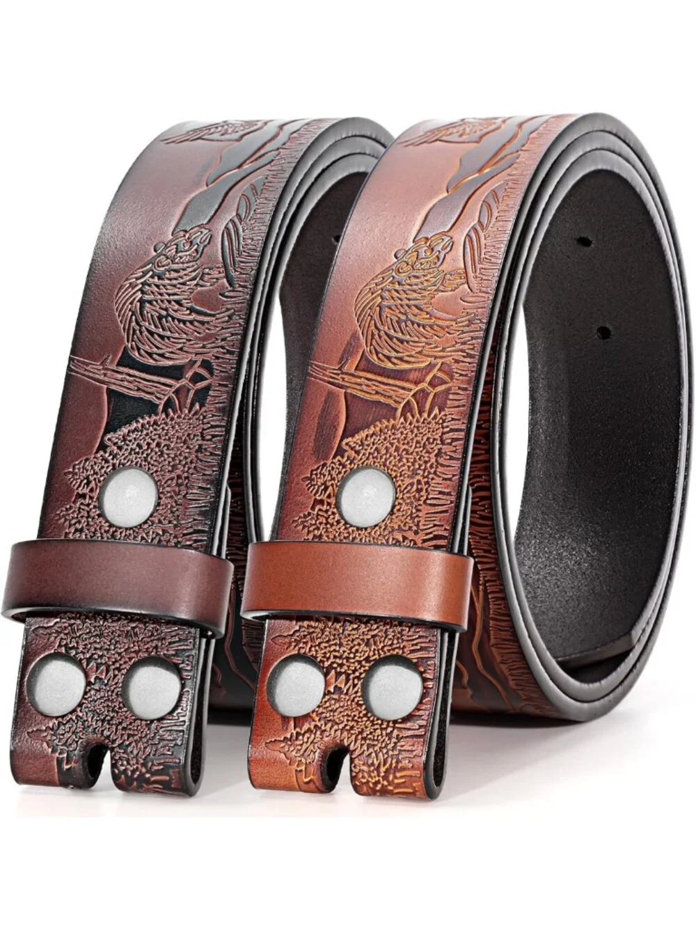 Stylish Western Leather Belt Strap Set for Men & Women | 1.5